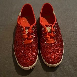 NWOT!! Red glitter Kate Spade X KEDS